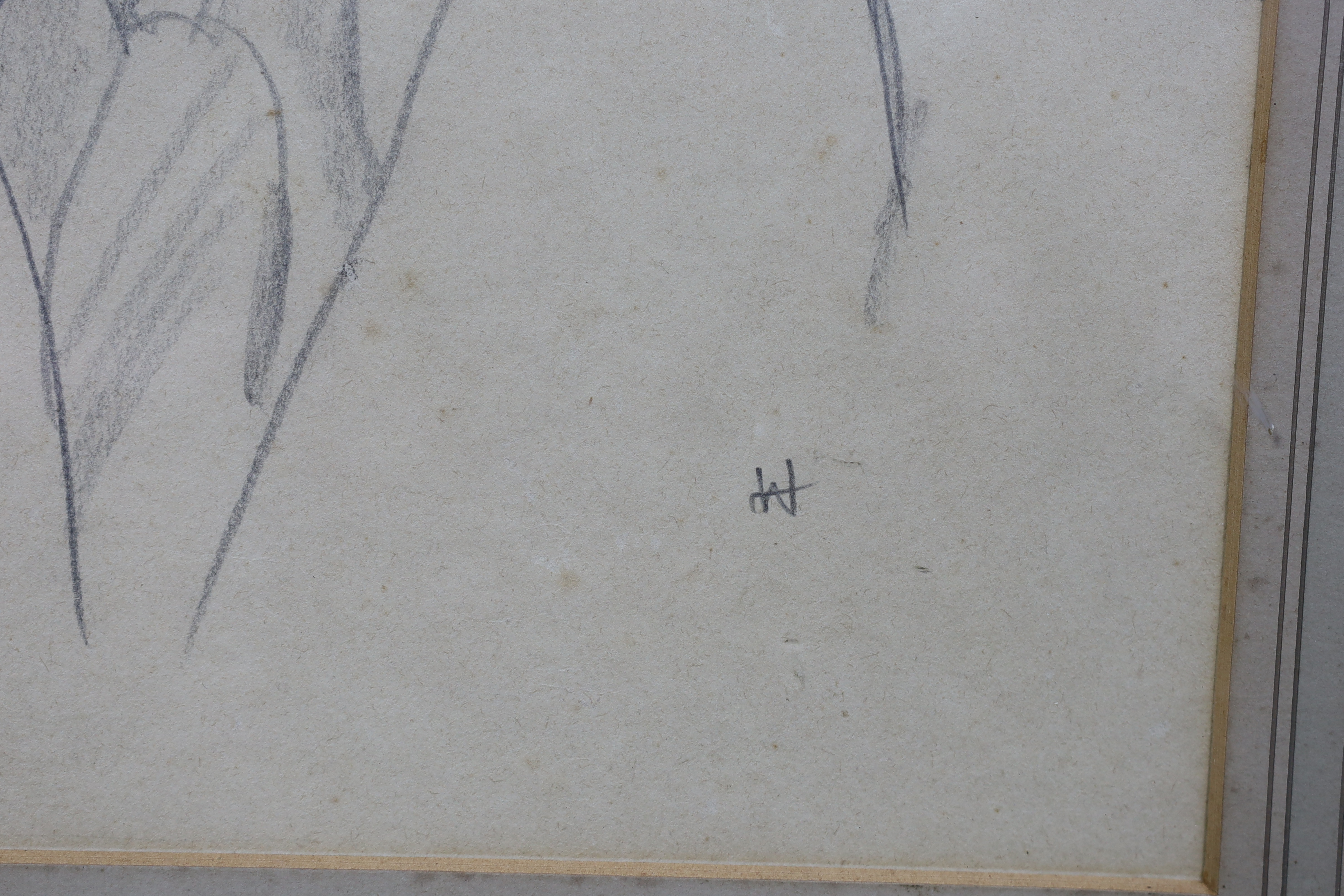 Alfred Aaron Wolmark (British, 1877-1961), Self portrait, pencil on off white paper, 40 x 27cm